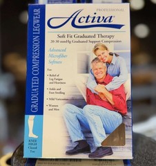 Activa Soft Fit Knee High Closed Toe 20-30mmHg Black 2X-Large