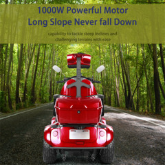 1000W 60V 20AH Four wheel Travel Mobility Scooter battery Motor fit Adult Senior