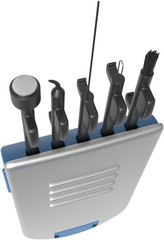 5-In-1 Hearing Aid Everyday Cleaning Tools, Small Kit for Home or Travel, for Ea