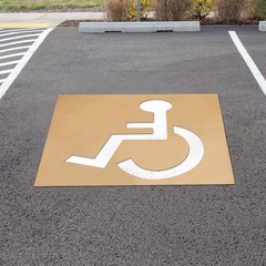 Handicap Stencil for Parking, 31.5×25.2in Reusable Parking Lot Template Handi