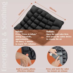 ERGOOCUSHION 18x16x2.1 inches, Black Cushion With Tangerine Carry Bag