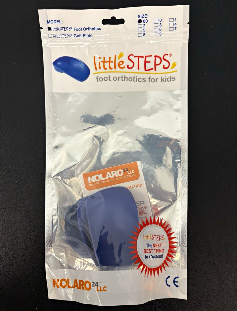 littleSTEPS Kids Orthotic Insoles Blue Arch Support Flat Feet size 00