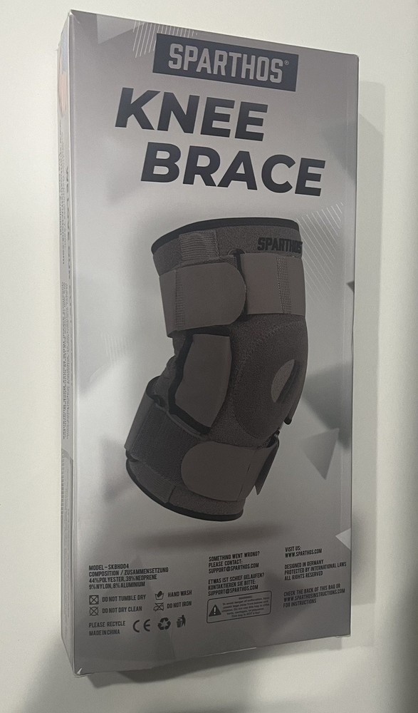 Sparthos Hinged Knee Brace Dark Grey Size L ACL,MCL, Meniscus Tear, Pain (Used)