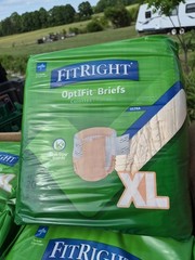 80ct Medline Fitright Ultra Disposable Briefs w/tabs XL (56-64in) 4/20ct Pkgs