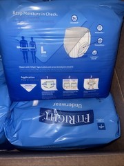 FitRight Ultra Underwear Adult Briefs 80Ct Size Large 40 to 56 in. NEW