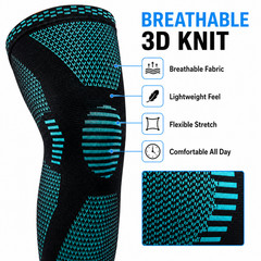 POWERLIX Knee Brace Compression Sleeve Support Men Women Running Gym Medium Teal