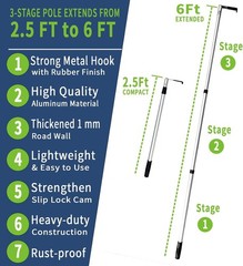 Ergonomic 6 ft Cargo Retriever – Heavy-Duty Tool for Effortless Truck Loading