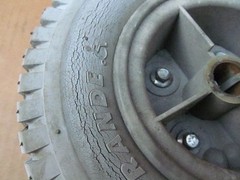 Rascal 600 mobility scooter parts: 2 main drive wheels dry-rot