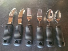 Set Adaptive Weighted Silverware Utensils Parkinsons Tremor Arthritis Easy Grip