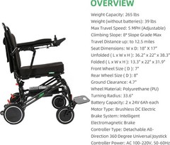 JBH Lightweight Carbon Fiber 39lbs Folding Electric (Open Box)