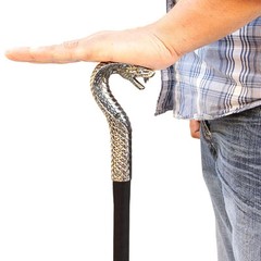 Walking Venomous Cobra Snake Head Cane Staff Mobility Stick Rubber Foot Handle