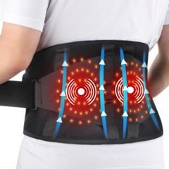 Red Light Therapy Back Massager Brace Belt Vibration Heat for Lumbar Pain Relief