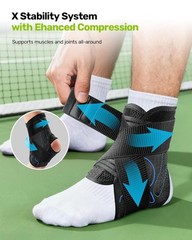 Quick Lace Up Ankle Brace with 2 Metal Support Stays, Breathable Stabilizer f…