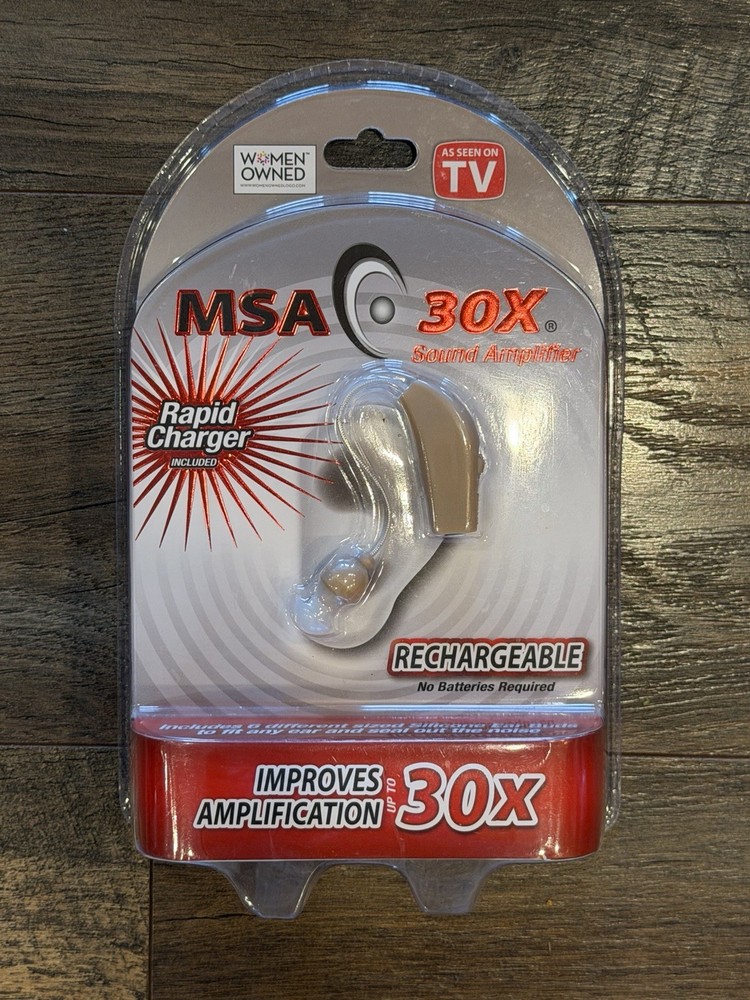 MSA 30X Sound Amplifier Rechargeable Silicone Ear Buds As Seen on TV NEW SEALED