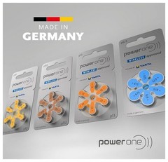 60 PowerOne Hearing Aid Batteries Size P10 Fresh Expires 2026 FREE Battery Caddy