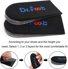 Dr.Foot Adjustable Orthopedic Heel Lift Inserts, Height Increase Insole for Leg