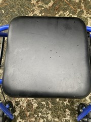Medline Guardian MDS86850EBS Blue Walker w/ Polyurethane Padded Seat, Hand Brake