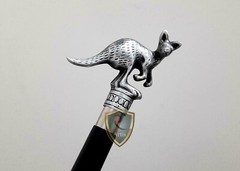 Nautical Solid Kangaroo Head Design Handle Wooden Style Walking Stick Cane Gift