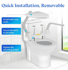 Srora Toilet Safety Rails Foldable Handles Handicap Frame Elderly Support 480lbs