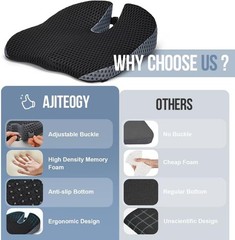Car Seat Cushion, Memory Foam Car Wedge Seat Cushion for Driving, Height Booster