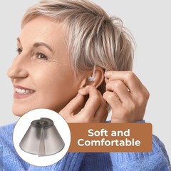 Soft Silicone Hearing Aid Domes – 10 Pcs Dark Gray Tulip Design Tips