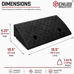 Multi-Purpose Curb Ramp Set – 2PCS Heavy Duty Plastic for Vehicles & Wheelchairs