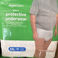 Amazon Basics Men’s Incontinence Pants Max Absorbency Odor Control XXL White 14