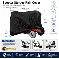 All Season Mobility Scooter Cover 55in Waterproof Heavy Duty Wheelchair Rain Sun