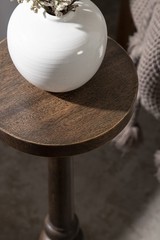 Kate And Laurel Wegner Traditional Wooden Round Drink Table 8 X 23 Rich Brown