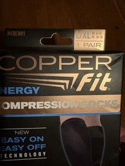 Copper Fit Energy Compression Socks – Black, Size L/XL 1 Pair
