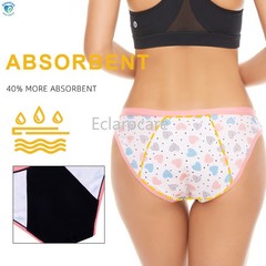Girls‘ Low-Rise Sanitary Underwear Print 4Layer Leak-Proof Protection Absorbency