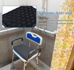 Shower Seat Cushion with Non-Slip Silicone Bottom,Soft 4D Mesh Fabric