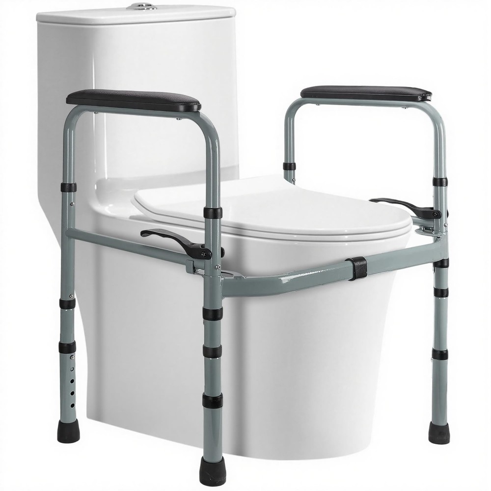 Toilet Safety Rail for Seniors – Adjustable & Foldable Toilet Safety Frame