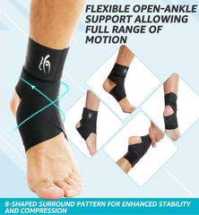 HiRui Ultrathin High-Elastic Ankle Wraps Medium (Pack of 1), Black