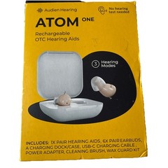 Audien Atom One Rechargeable OTC Hearing Aids Rechargeable With Case