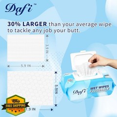 DAFI Flushable Wipes 600 Count Unscented