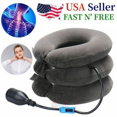 Adjustable Inflatable Neck Pillow Travel Cervical Neck Traction Collar Brace