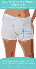 Vulvar Varicosity and Prolapse Support LEG Brief with Groin Compression Band USA