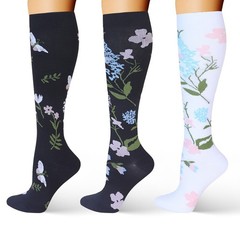 (3 Pairs) Compression Socks Women Men Running 20-30 mmHG Stockings Size S/M-L/XL