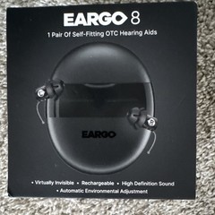 Eargo 8 IIC M Self-Fitting OTC Rechargeable w/ Portable Charger NEW with BOX