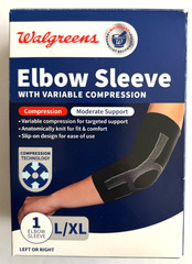 Elbow Sleeve Variable Compression, Sz L/XL Black, Left Or Right, New, Walgreens