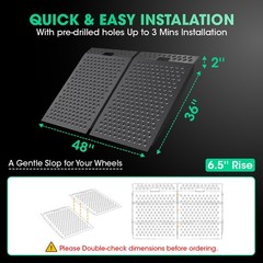 36″x48″ Shed Ramp for Riding Mower 1500LB Shed Ramps Anti-Slip Punch Plate Ramp
