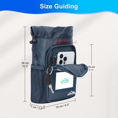 Water Resistant Crutch Accessory Bag Storage Pouch With Cup Holder Pockets