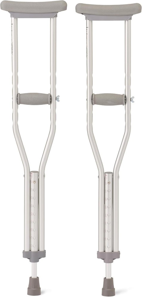 ~ Medline Youth Aluminum Crutches for Kids, Adults & Seniors 4’6”–5’2”Tall