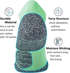 Light-Green Geometric Ankle Socks Multipack – Comfort & Performance Combined