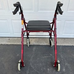 Lumex Walkabout Lite Rollator Walker RJ4300R Burgundy Hand Brakes Seat EUC