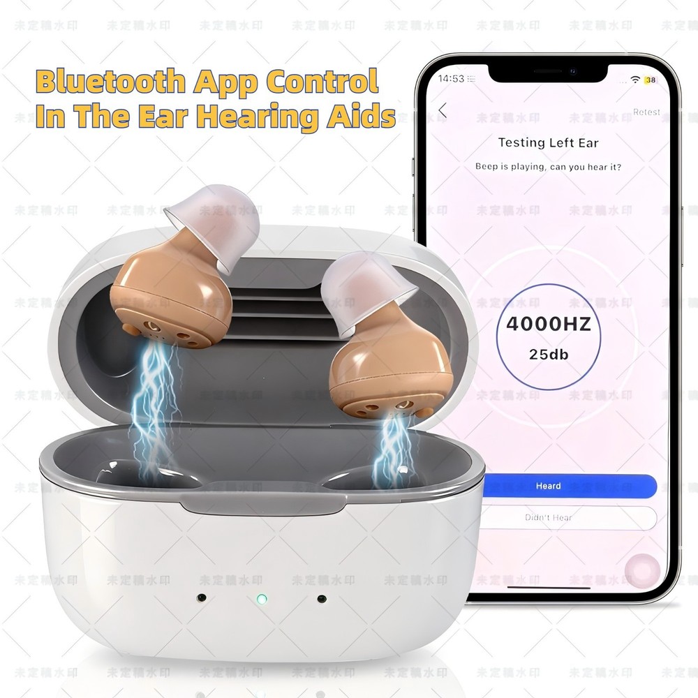 Rechargeable Hearing Aids Bluetooth With Noise Cancelling,OTC Invisible In Ear