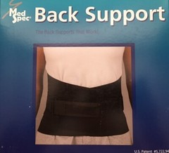 Med Spec Back-n-Black Low Profile Back Support – Black – All Sizes