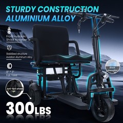 All Terrain Smart Adult Mobility Scooter with 20 Mile Range，Speed up to 9.3mph