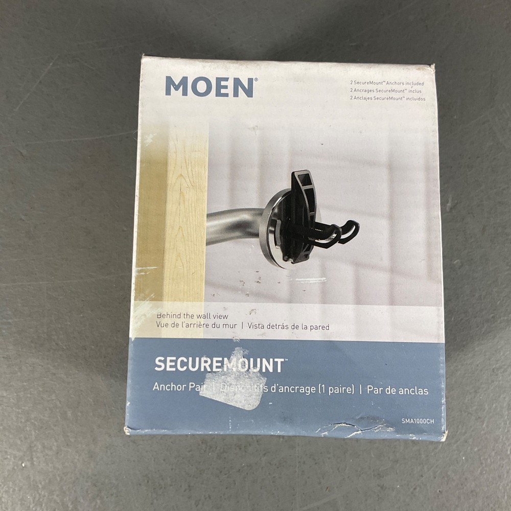 Moen Durable SecureMount 3.17″ Grab Bar Anchors Stainless Steel Chrome SMA1000CH
